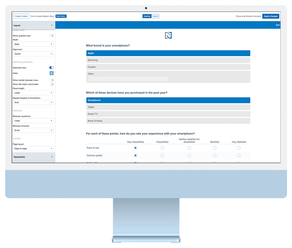 CAWI Survey Software: Themes and branding